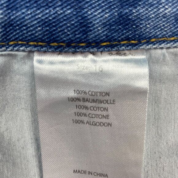 Liquor n Poker Cut-Off Frayed Jean Shorts Size 16 Blue Denim Festival Boho Beach - Picture 11 of 14